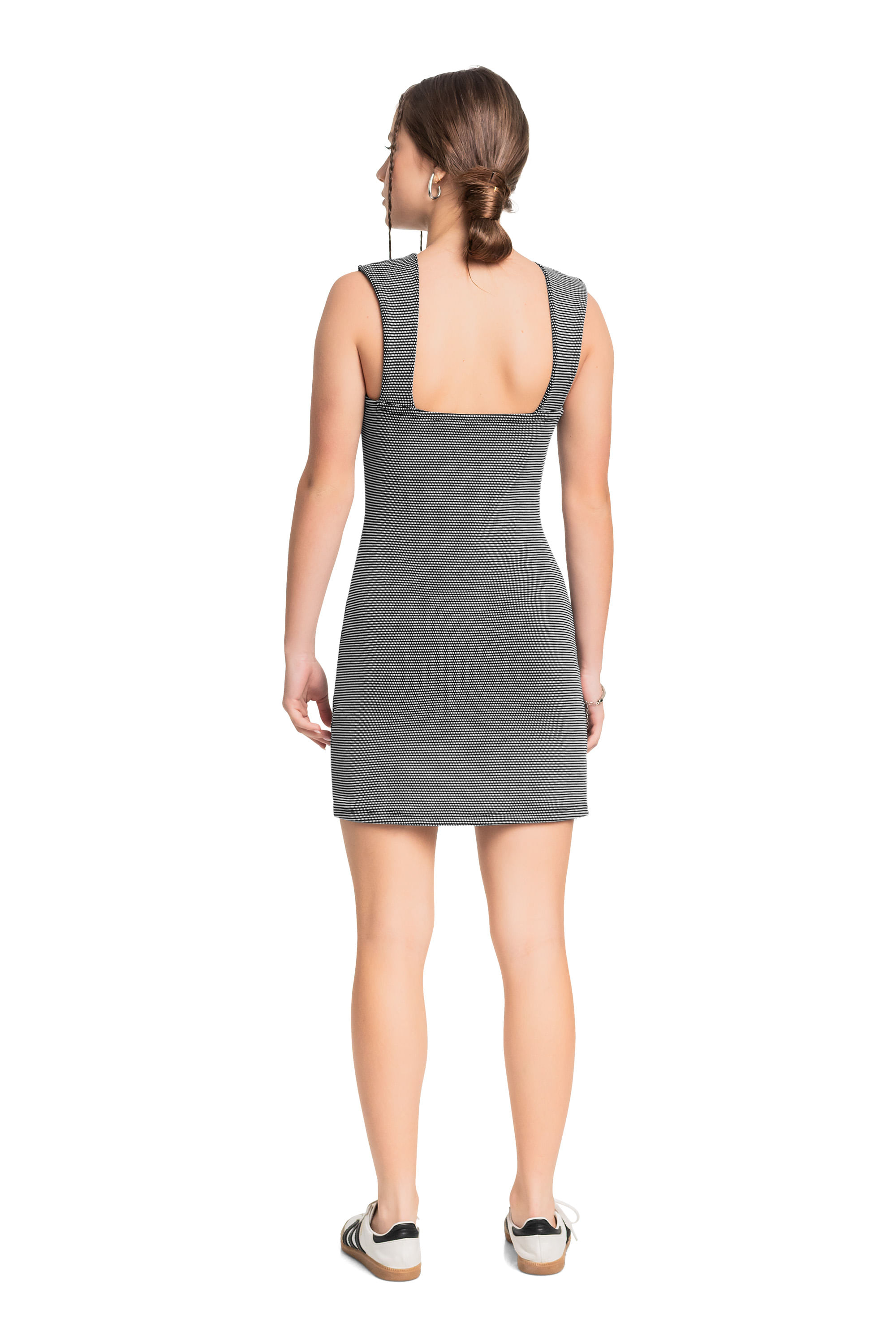 Vestido Juvenil em Malha Trabalhada (Preto) Gloss - Imagem 3